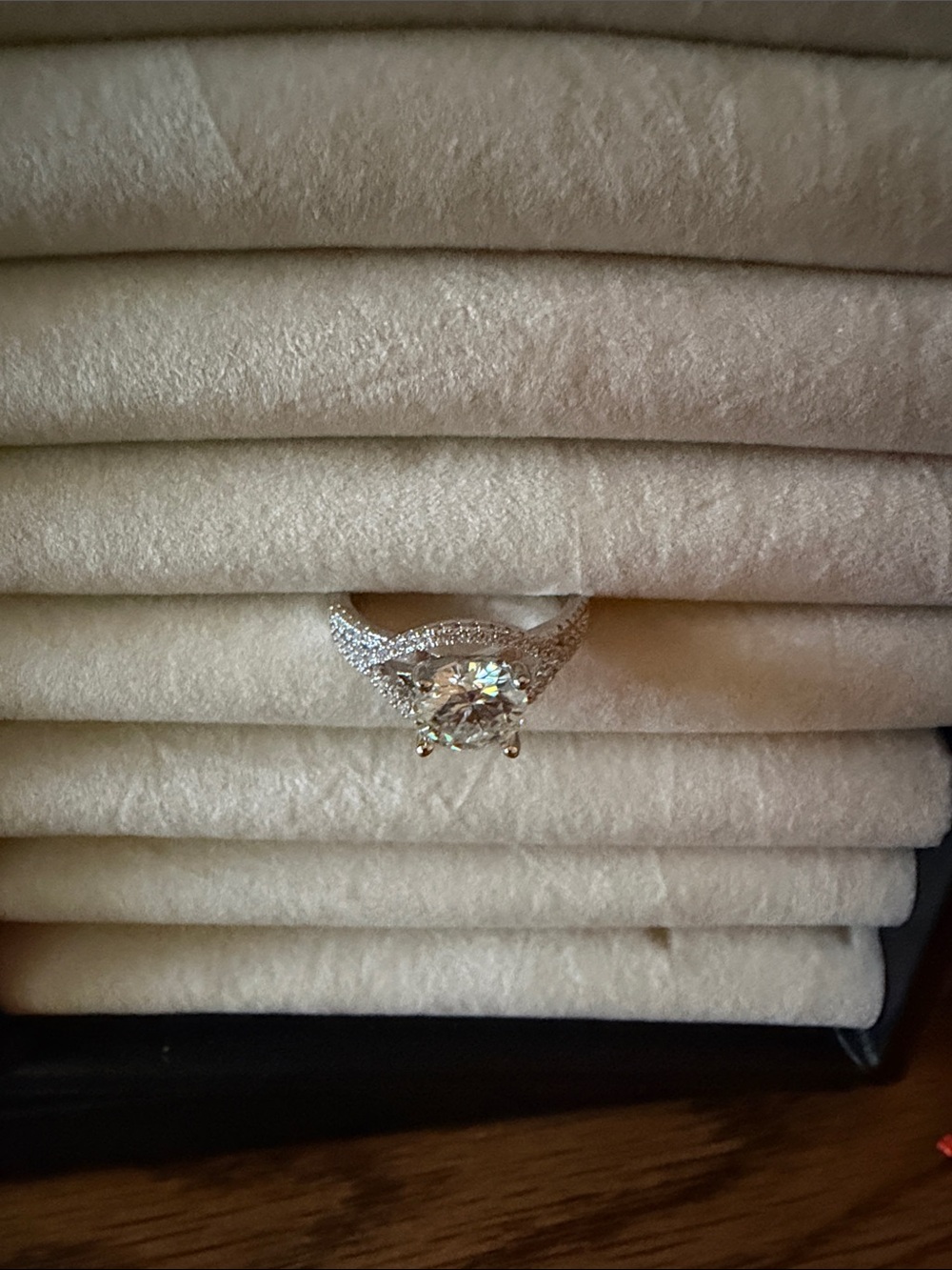925 Sterling silver 2k moissanite adjustable ring